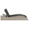 vidaXL Sonnenliege mit Auflagen Hellgrau 114x205x73 cm Poly Rattan
