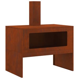 vidaXL Feuerstelle Rostig 80 x 50 x 96 cm Wetterfeststahl