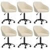 vidaXL Esszimmerstühle 6 Stk. Drehbar Creme Samt
