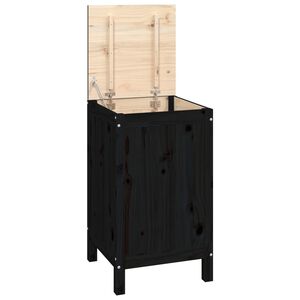 vidaXL W&auml;schetruhe Schwarz 44x44x76 cm Massivholz Kiefer