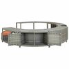 vidaXL Whirlpool-Umrandung Grau Poly Rattan