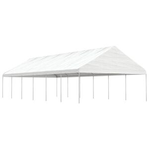 vidaXL Pavillon mit Dach Wei&szlig; 13,38x5,88x3,75 m Polyethylen