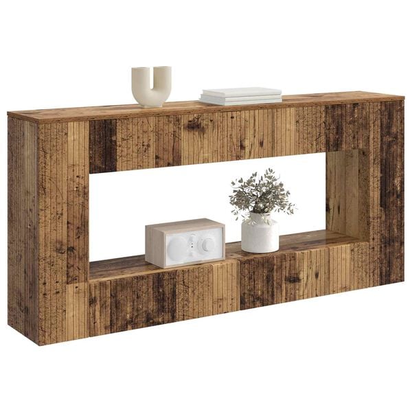vidaXL Konsolentisch Gestreift Altholz 155 x 29 x 74 cm Holzwerkstoff
