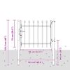 vidaXL Zauntor Grau 100 x 75 cm Pulverbeschichteter Stahl