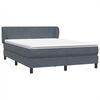 vidaXL Boxspringbett mit Matratze Dunkelgrau 140x220 cm Samt
