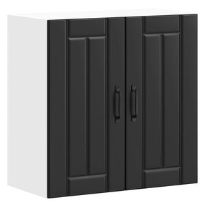 vidaXL K&uuml;chen-H&auml;ngeschrank Lucca Schwarz Holzwerkstoff