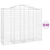 vidaXL Gabionen mit Hochbogen 30Stk. 200x50x160/180cm Verzinktes Eisen
