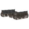 vidaXL Gartensofa-set 8 stk. Grau Poly-Rattan