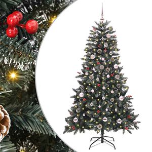 vidaXL K&uuml;nstlicher Weihnachtsbaum Gr&uuml;n 150 cm PVC, Plastik und Stahl
