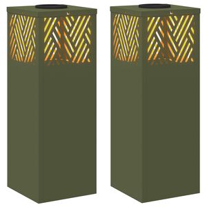 vidaXL Solar LED Weg Licht 2 stk. Warmes Wei&szlig; 18 x 18 x 50 cm