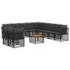 vidaXL Outdoor-Sofagarnitur 12 stk. Schwarz und Dunkelgrau Polyester