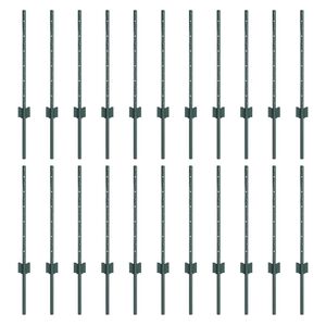 vidaXL Zaunpfosten 22 pcs Grün 100 cm Stahl