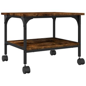 vidaXL Druckerst&auml;nder 2 Ablagen R&auml;uchereiche 50x40x38 cm Holzwerkstoff