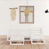 vidaXL 5-tlg. Garten-Lounge-Set Wei&szlig; Massivholz Kiefer