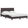vidaXL Bett mit Matratze "Hanko" Dunkelbraun 140x200 cm Stoff