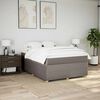 vidaXL Boxspringbett mit Matratze Taupe 140x200 cm Stoff