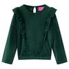vidaXL Kinderbluse mit R&uuml;schen Dunkelgr&uuml;n 128