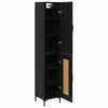 vidaXL Highboard Schwarz Eichen-Optik 34,5 x 34 x 180 cm Holzwerkstoff