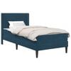 vidaXL Bettgestell mit Matratze Blau 100 x 200 cm Samt