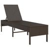 vidaXL Sonnenliege mit Auflage Braun 55x200x44 cm Poly Rattan