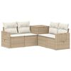 vidaXL Sofa Set 5 stk. Beige und Cremewei&szlig; Polyrattan und Stahl