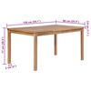 vidaXL Gartentisch 150x90x77 cm Massivholz Teak