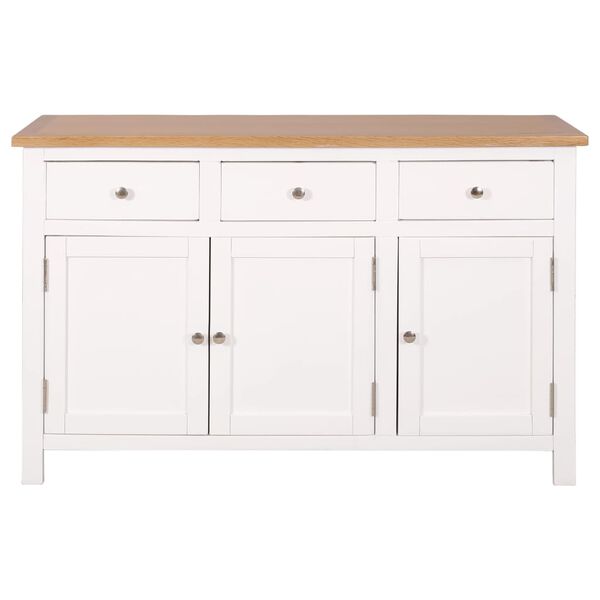 vidaXL Sideboard 110x33,5x70 cm Massivholz Eiche
