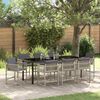 vidaXL Garten Essgruppe 9 pcs Hellgrau Poly-Rattan