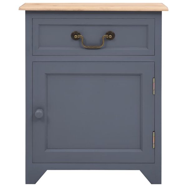 vidaXL Nachttisch Grau und Braun 40&times;30&times;50 cm Paulownia-Holz