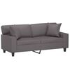 vidaXL 2-Sitzer-Sofa mit Zierkissen Grau 140 cm Kunstleder