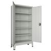 vidaXL B&uuml;roschrank mit 2 T&uuml;ren Stahl 90x40x180 cm Grau
