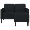 vidaXL 2-Sitzer-Sofa mit Chaiselongue L-Form Schwarz 125 cm Stoff