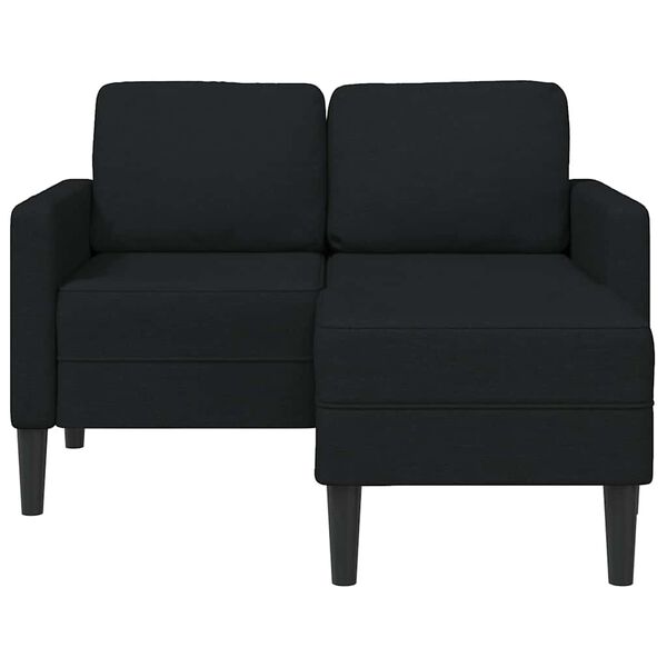 vidaXL 2-Sitzer-Sofa mit Chaiselongue L-Form Schwarz 125 cm Stoff