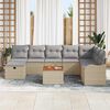 vidaXL Gartensofa-set mit Kissen mit Speicher 9 pcs Beige Poly-Rattan