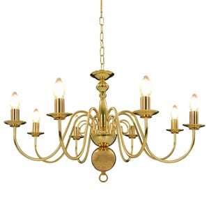 vidaXL Kronleuchter Golden f&uuml;r 8 x E14 Gl&uuml;hbirnen