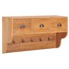vidaXL Wandgarderobe 80x25x45 cm Massivholz Teak