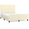 vidaXL Bettgestell mit Kopfteil Creme 140x190 cm Kunstleder