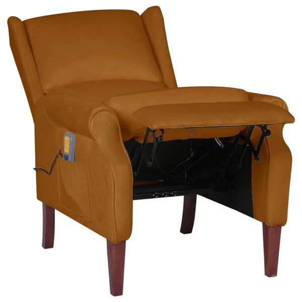 vidaXL Massagesessel Braun Samt