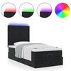 vidaXL Ottoman-Bett mit Matratzen & LEDs Schwarz 80x200 cm Samt