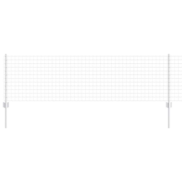 vidaXL Zaun mit Pfosten Silber 0,6 x 25 m Stahl