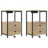 vidaXL Nachttisch 2 pcs Sonoma-Eiche 40 x 31 x 60 cm Holzwerkstoff