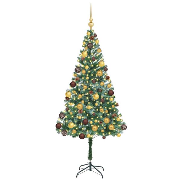 vidaXL K&uuml;nstlicher Weihnachtsbaum Gr&uuml;n 180 cm PVC und Stahl