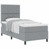 vidaXL Boxspringbett mit Kopfteil Hellgrau 90 x 190 cm Stoff