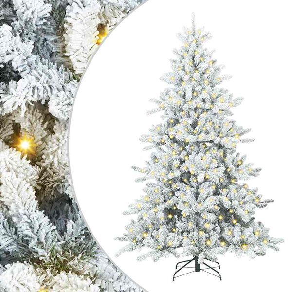 vidaXL K&uuml;nstlicher klappbarer Weihnachtsbaum Wei&szlig; 180 cm PVC und Stahl