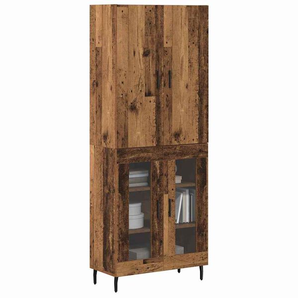 vidaXL Highboard Wandmontiert Altholz 69,5 x 34 x 180 cm Holzwerkstoff