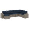 vidaXL 8-teiliges Gartensofa-Set mit Kissen, grau, Polyrattan