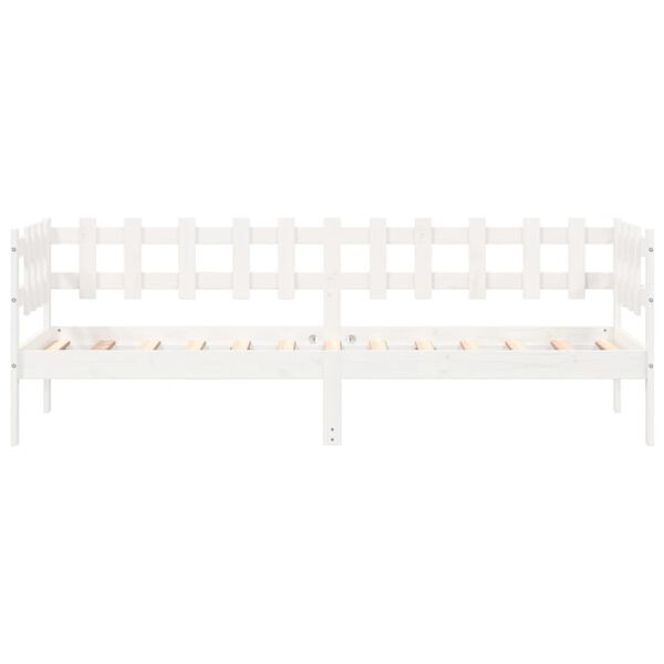 vidaXL Tagesbett ohne Matratze Wei&szlig; 90x200 cm Massivholz Kiefer