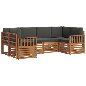 vidaXL Ecksofa Set mit Kissen 6 pcs Natur und Anthrazit