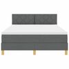 vidaXL LED Boxspringbett mit Matratze Dunkelgrau 160 x 200 cm Stoff
