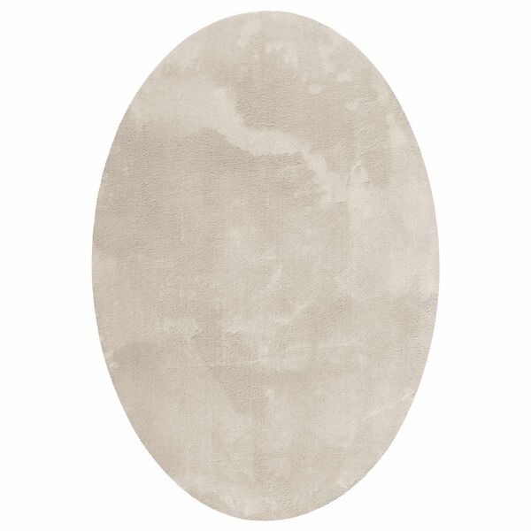 vidaXL Bereichsteppiche Oval HUARTE Beige 120 x 170 cm 100 %Polyester